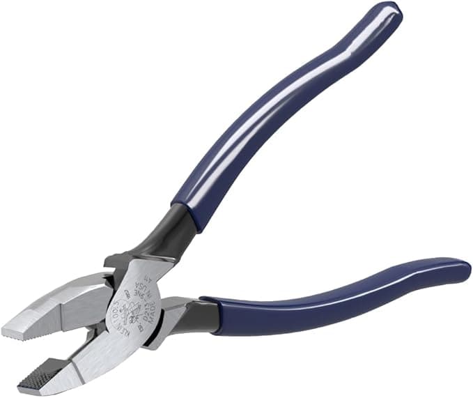 Klein Tools D213-9NE Pliers, Made in USA, 9-Inch Side Cutters, High Leverage Linesman Pliers Cut Copper, Aluminum and other Soft Metals