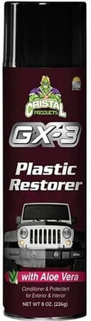 GX-3 Restaurador de plástico – Restaurador de plástico negro para automóviles y restaurador de molduras automotrices – Limpiador interior de automóvil y plástico desteñido exterior