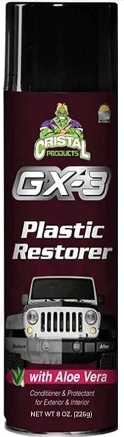 GX-3 Restaurador de plástico – Restaurador de plástico negro para automóviles y restaurador de molduras automotrices – Limpiador interior de automóvil y plástico desteñido exterior